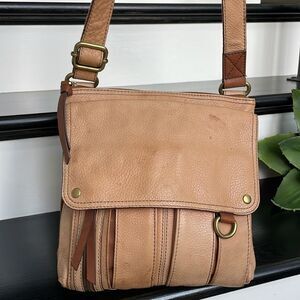 Fossil, genuine, leather Crossbody shoulder handbag purse